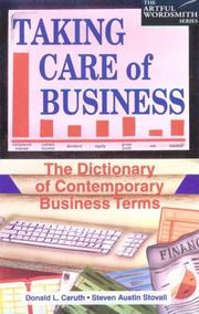 Front cover of Taking care of business by Donald L. Caruth
