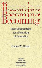 Cover of Becoming by Gordon W. Allport