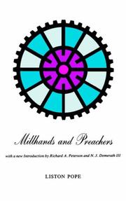 Front cover of Millhands & preachers by Liston Pope