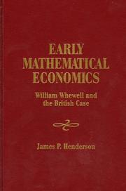 Front cover of Early mathematical economics by James P. Henderson