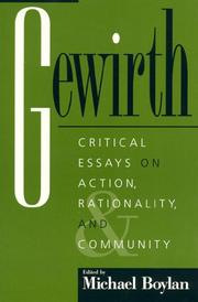 Cover of Gewirth by Michael Boylan