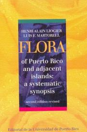 Front cover of Flora of Puerto Rico and adjacent islands by Alain H Liogier