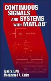 Cover of Continuous signals and systems with MATLAB by Taan S. ElAli