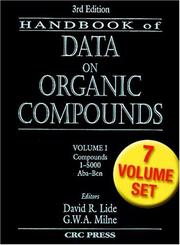 Cover of Handbook of data on organic compounds by David R. Lide