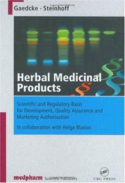 Front cover of Herbal medicinal products by Frauke Gaedcke