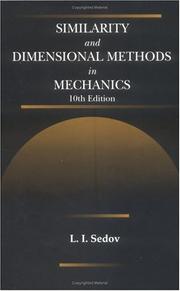 Front cover of Similarity and dimensional methods in mechanics by Sedov, L. I.