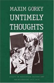 Cover of Untimely thoughts by Максим Горький