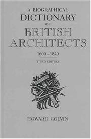 Front cover of A biographical dictionary of British architects, 1600-1840 by Howard Montagu Colvin