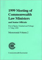 Cover of 1999 meeting of Commonwealth Law Ministers and senior officials by Commonwealth Secretariat
