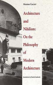 Cover of Architecture and nihilism by Massimo Cacciari