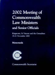 Front cover of 2002 Meeting of Commonwealth Law Ministers and Senior Officials by Meeting of Commonwealth Law Ministers and Senior Officials (2002 Kingstown, Saint Vincent and the Grenadines)
