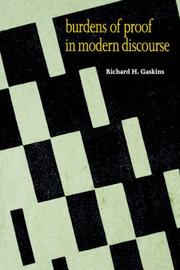 Front cover of Burdens of proof in modern discourse by Richard H. Gaskins