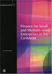 Cover of Finance for small and medium-sized enterprises in the Caribbean by Erwin E. Brewster