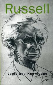 Front cover of Logic and knowledge, essays 1901-1950 by Bertrand Russell