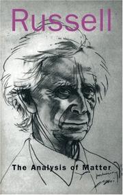 Front cover of The Analysis of Matter by Bertrand Russell