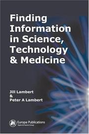 Front cover of Finding information in science, technology, and medicine by Jill Lambert