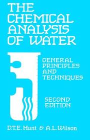 Front cover of The chemical analysis of water by David Hunt