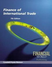Cover of Finance of International Trade by Alasdair Watson
