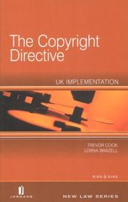 Cover of The copyright directive by Trevor M. Cook