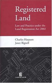Cover of Registered land by Charles Harpum