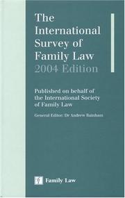 Front cover of The International Survey Of Family Law 2004 by Unknown