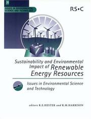 Front cover of Sustainability and environmental impact of renewable energy sources by R. E. Hester