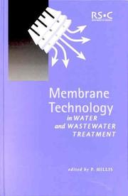 Front cover of Membrane Technology in Water and Wastewater Treatment (Royal Society of Chemistry Special Publication) by P. Hillis