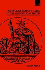 Front cover of An English reader's guide to the French legal system by Martin Weston