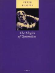 Front cover of The elegies of Quintilius by Russell, Peter