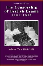 Cover of The Censorship of British Drama, 1900-1968 by Steve Nicholson