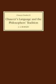 Cover of Chaucer's language and the philosophers' tradition by J. D. Burnley