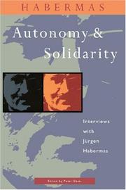 Front cover of Autonomy and solidarity by Jürgen Habermas