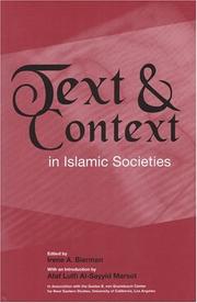 Cover of Text & context in Islamic societies by Irene A. Bierman