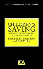 Front cover of Children's saving by Edmund J. S. Sonuga-Barke