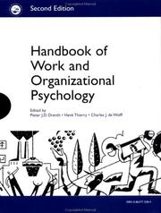 Cover of Handbook of work and organizational psychology by Pieter J. D. Drenth