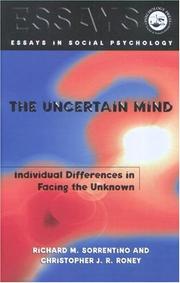 Front cover of The uncertain mind by Richard M. Sorrentino