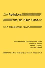 Cover of Religion and the public good by William Lee Miller