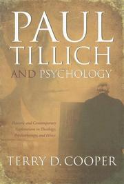 Front cover of Paul Tillich and psychology by Terry D. Cooper