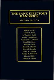 Front cover of The Bank director's handbook by Edwin Burk Cox