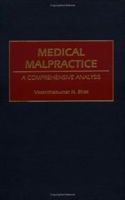 Cover of Medical Malpractice by Vasanthakumar N. Bhat