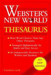 Front cover of Webster's New World thesaurus by Charlton G. Laird
