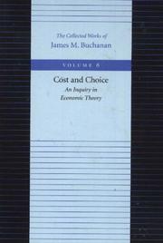 Cover of Cost and Choice by James M. Buchanan