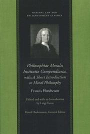 Cover of Philosophiae moralis institutio compendiaria by Francis Hutcheson