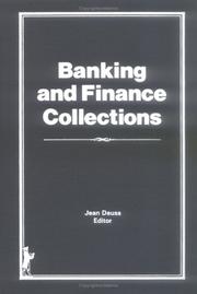 Front cover of Banking and finance collections by Jean Deuss