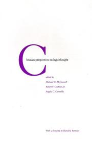 Front cover of Christian perspectives on legal thought by Michael W. McConnell