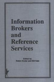 Cover of Information brokers and reference services by Robin Kinder