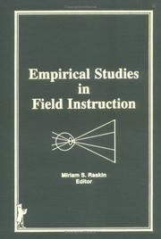 Front cover of Empirical studies in field instruction by Miriam S. Raskin