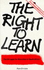 Front cover of The right to learn by Pam Christie