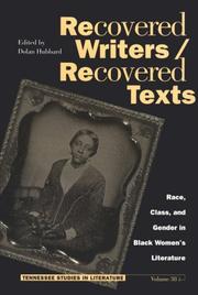 Front cover of Recovered Writers/Recovered Texts by Dolan Hubbard