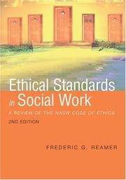 Cover of Ethical standards in social work by Frederic G. Reamer
